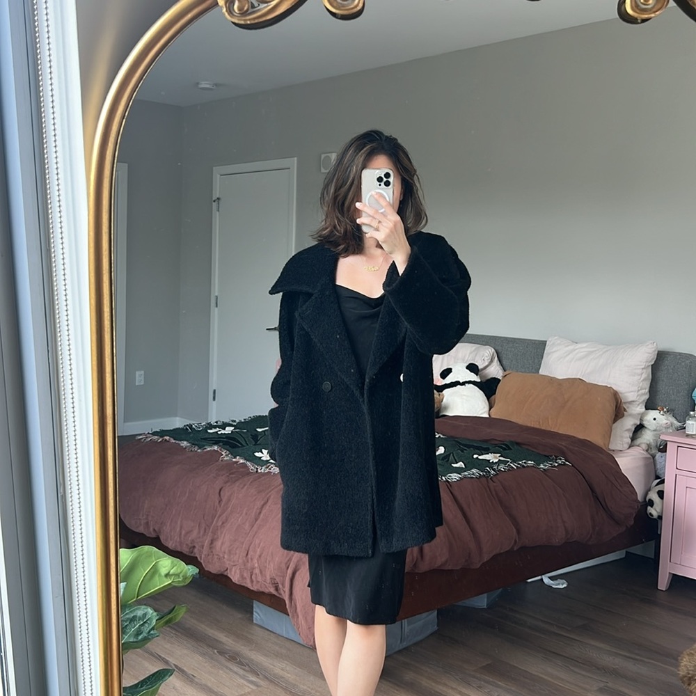 Like new black max mara teddybear peacoat jacket
